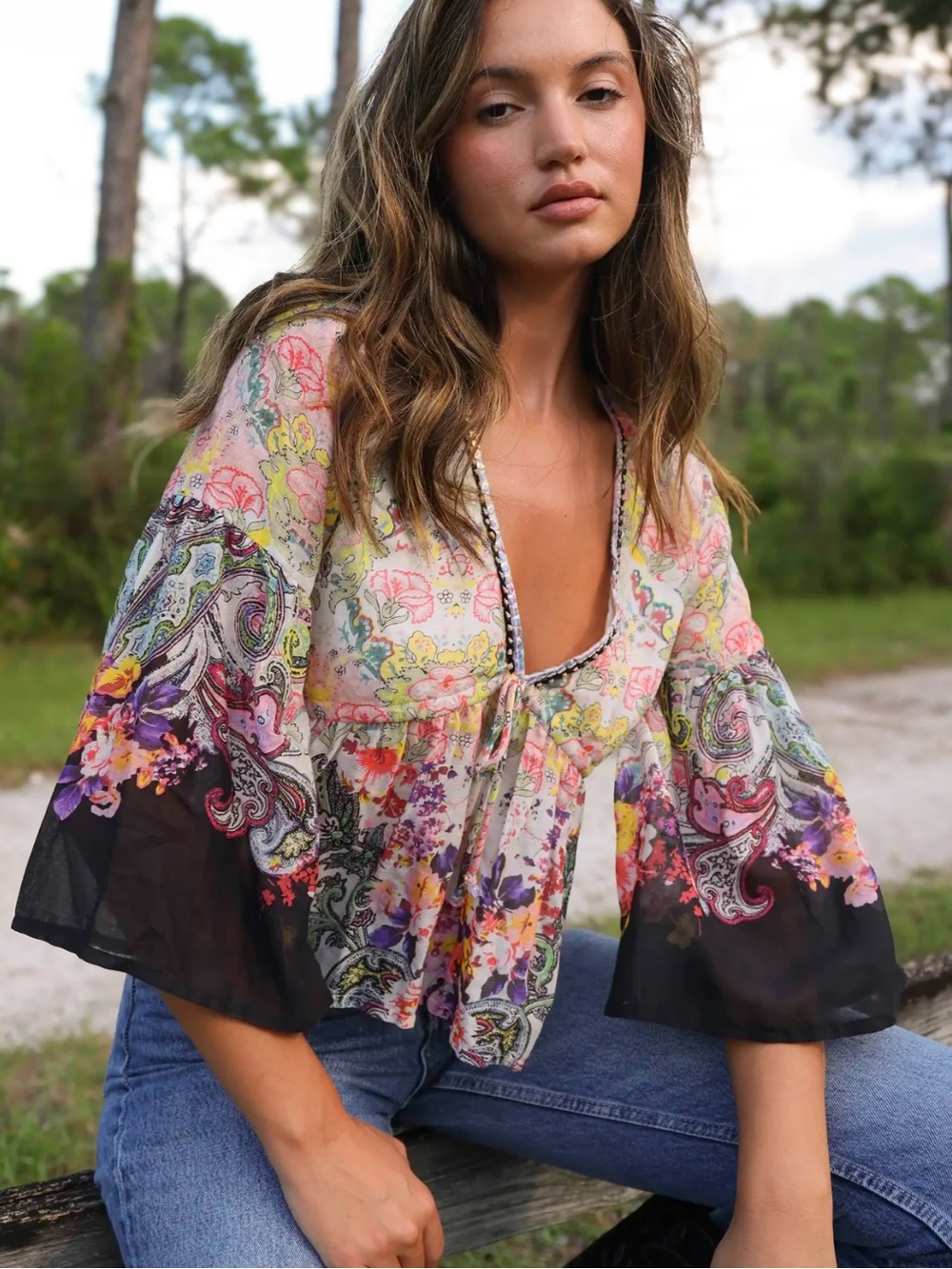 NWT Natural Life Isabella Cotton Top XL